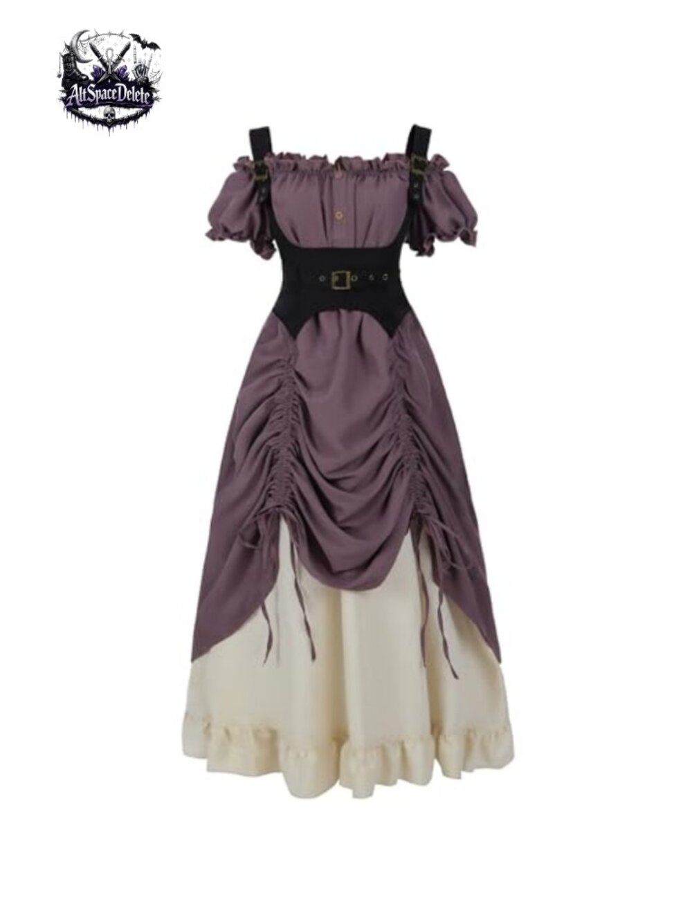 Womens Renaissance Pirate Costume 3 Piece Corset Dress Steampunk
